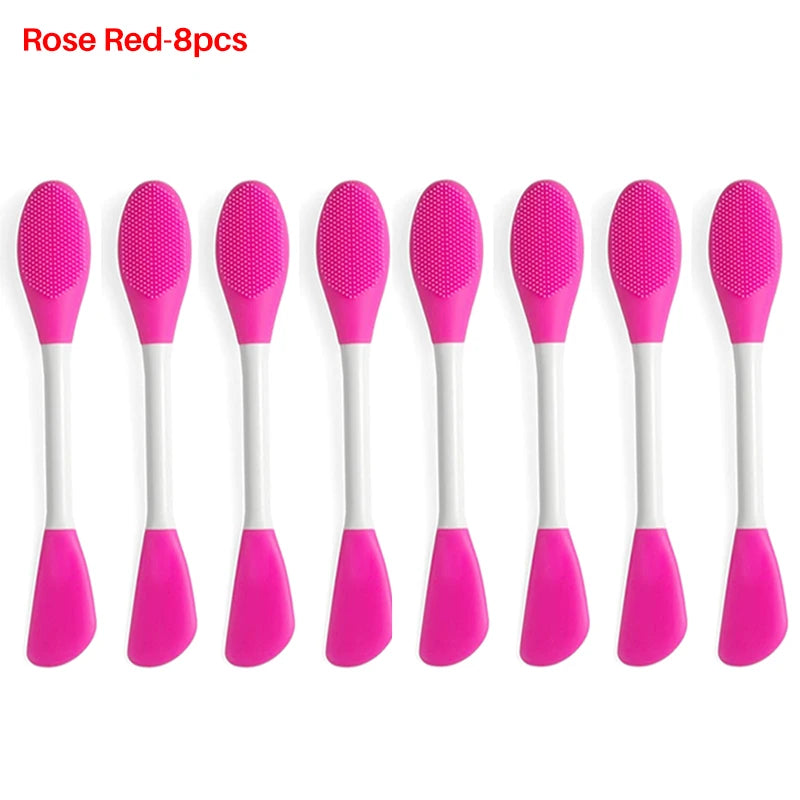 8/4/2pcs Face Brush Set Silicone Facial Mask Applicator Double-head Lotion Spatula Blackhead Face Lip Exfoliator Skin Care Tools